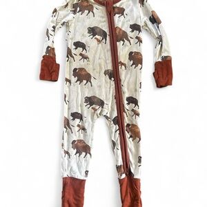 Tula Brown and Cream Animal Print Footies